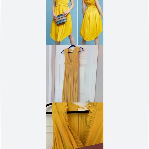 Anthropologie MAEVE Mustard Yellow Dress Medium - Picture 2 of 14